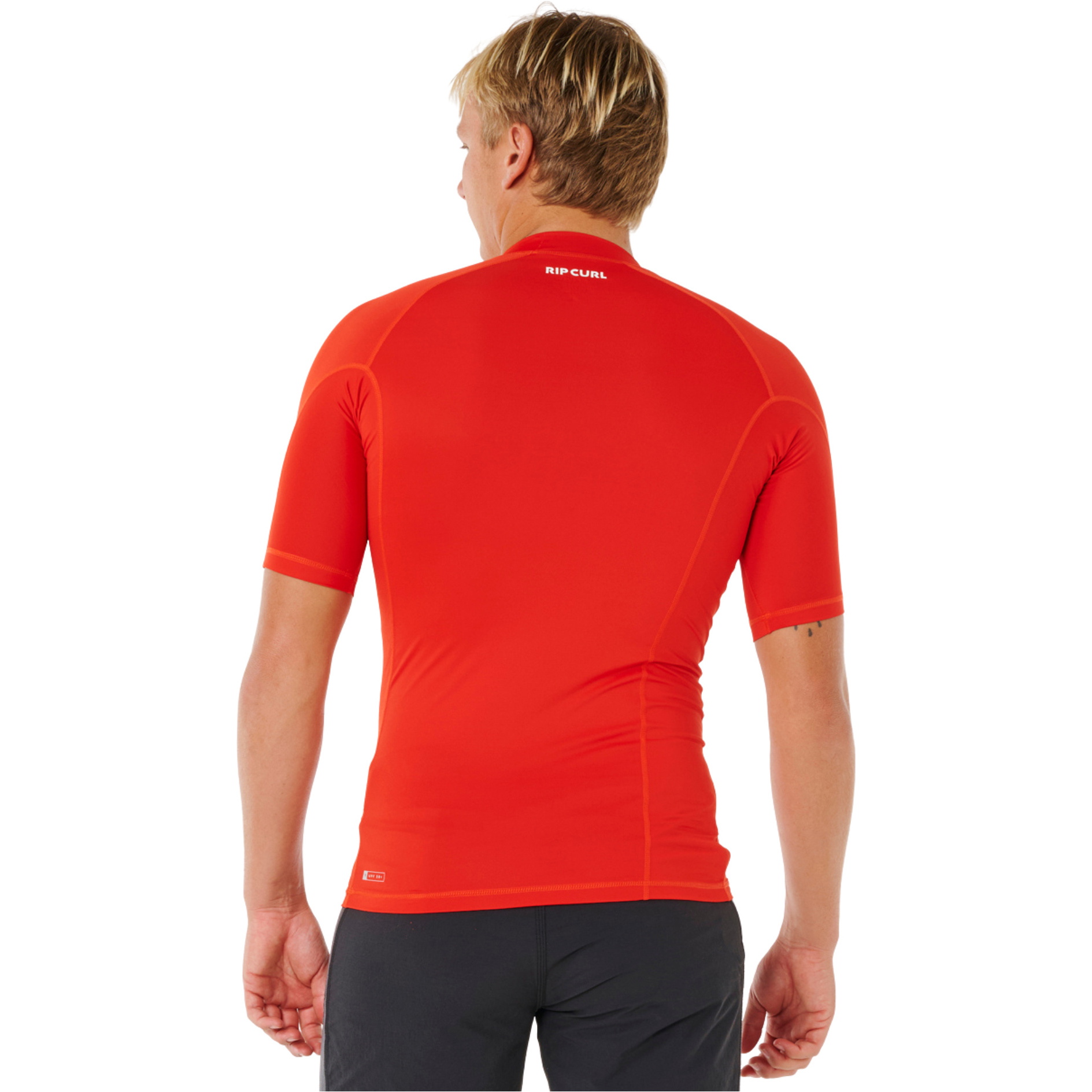 2026 Rip Curl Da Uomo Waves UPF Performance Canotta In Lycra A Maniche Corte 16MMRV - Lava Rosso